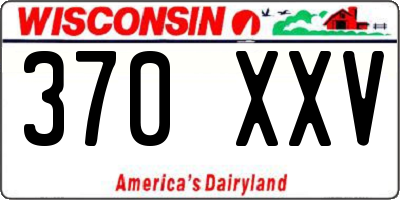 WI license plate 370XXV