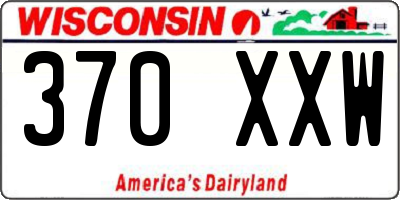 WI license plate 370XXW