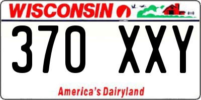 WI license plate 370XXY