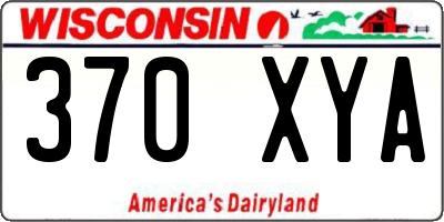 WI license plate 370XYA