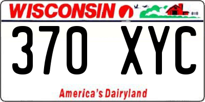 WI license plate 370XYC