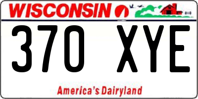 WI license plate 370XYE