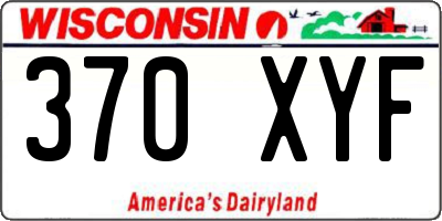 WI license plate 370XYF