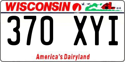 WI license plate 370XYI