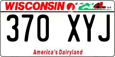 WI license plate 370XYJ