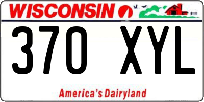 WI license plate 370XYL