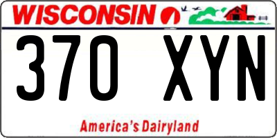 WI license plate 370XYN