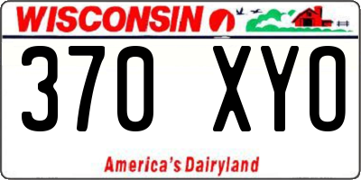 WI license plate 370XYO