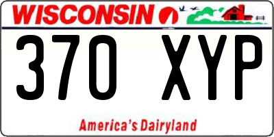 WI license plate 370XYP