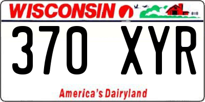 WI license plate 370XYR