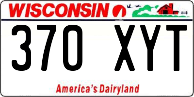 WI license plate 370XYT