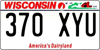 WI license plate 370XYU