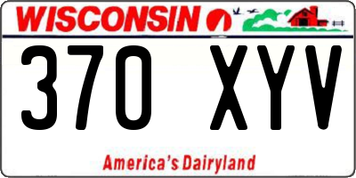 WI license plate 370XYV
