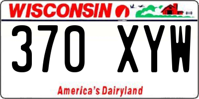 WI license plate 370XYW