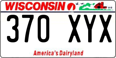 WI license plate 370XYX