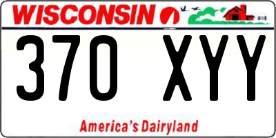 WI license plate 370XYY