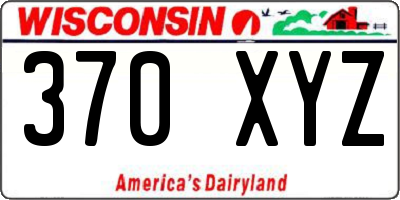 WI license plate 370XYZ