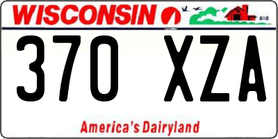 WI license plate 370XZA