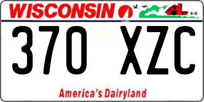 WI license plate 370XZC