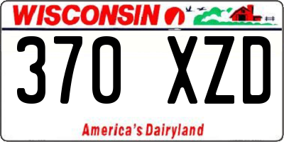 WI license plate 370XZD