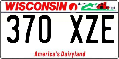 WI license plate 370XZE