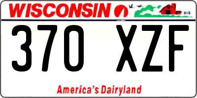 WI license plate 370XZF