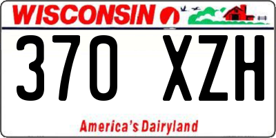 WI license plate 370XZH