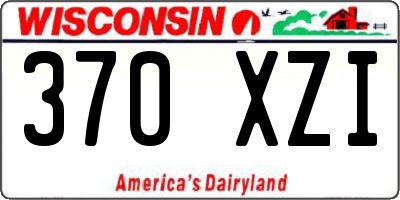WI license plate 370XZI