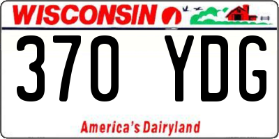 WI license plate 370YDG