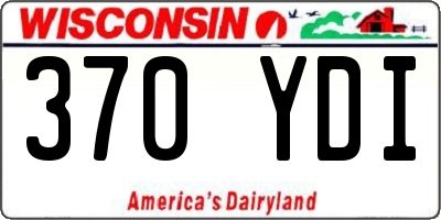 WI license plate 370YDI