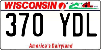 WI license plate 370YDL