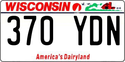 WI license plate 370YDN