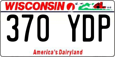 WI license plate 370YDP