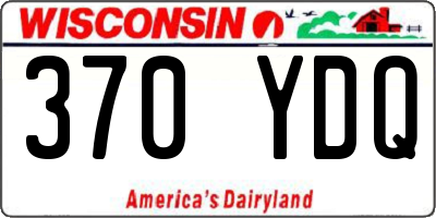 WI license plate 370YDQ