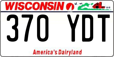 WI license plate 370YDT