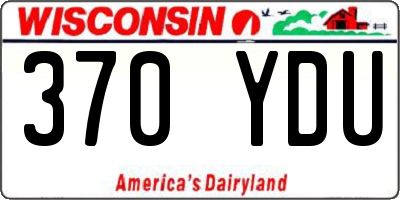 WI license plate 370YDU