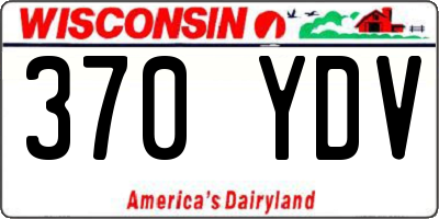 WI license plate 370YDV