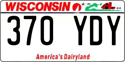 WI license plate 370YDY