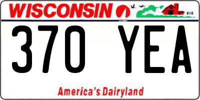 WI license plate 370YEA