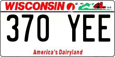 WI license plate 370YEE