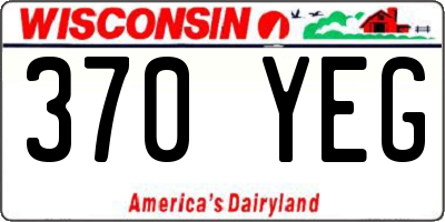 WI license plate 370YEG