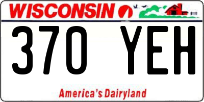 WI license plate 370YEH