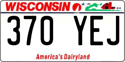WI license plate 370YEJ