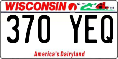 WI license plate 370YEQ