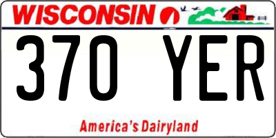 WI license plate 370YER