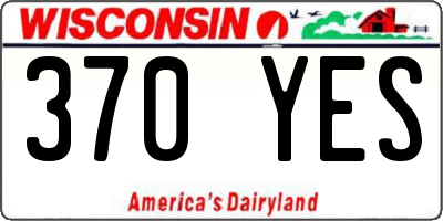 WI license plate 370YES