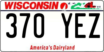 WI license plate 370YEZ