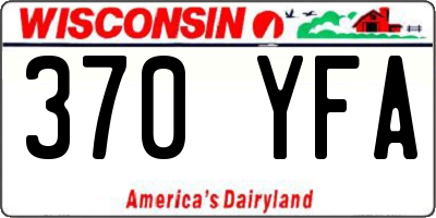 WI license plate 370YFA