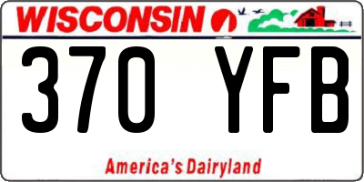 WI license plate 370YFB