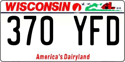 WI license plate 370YFD